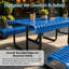 Tables de patio commerciales, bleu acier 72 x 73 x 31 pouces, pique-nique moderne