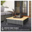 Table d'appoint d'extérieur avec rotin PE, table de bout de patio avec plateau en bois de sapin naturel, table d'appoint résistante aux intempéries pour porche de piscine de patio, gris