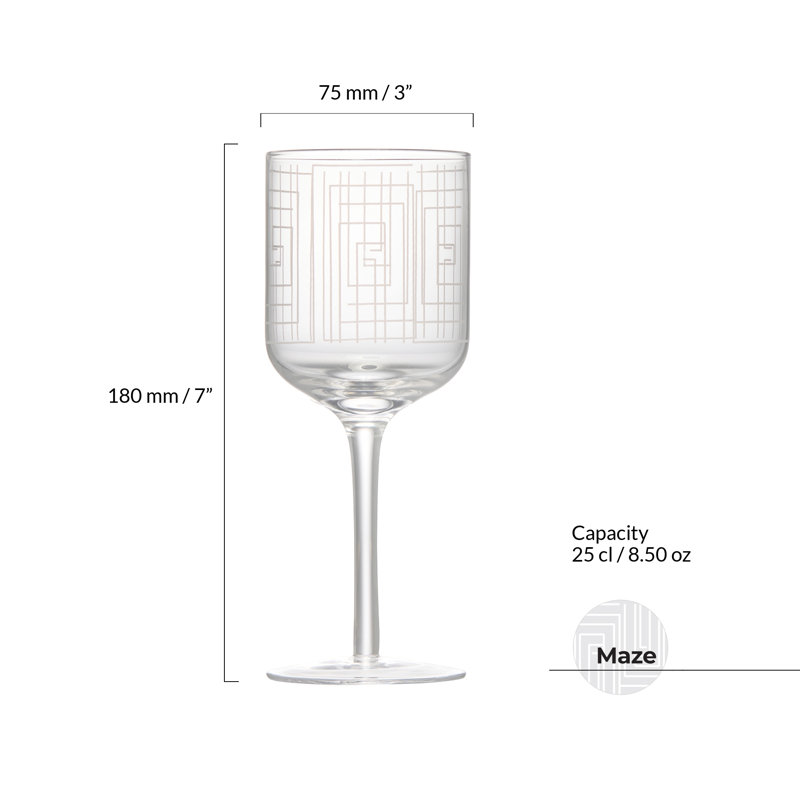 Maze - Wine Glasses - Set of 2 - Clear