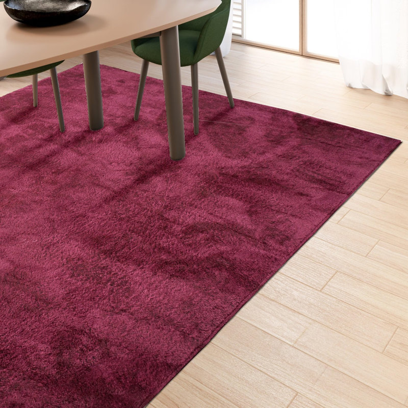 Rectangle Washable Area Rug, Bordeaux, 200 x 290 cm