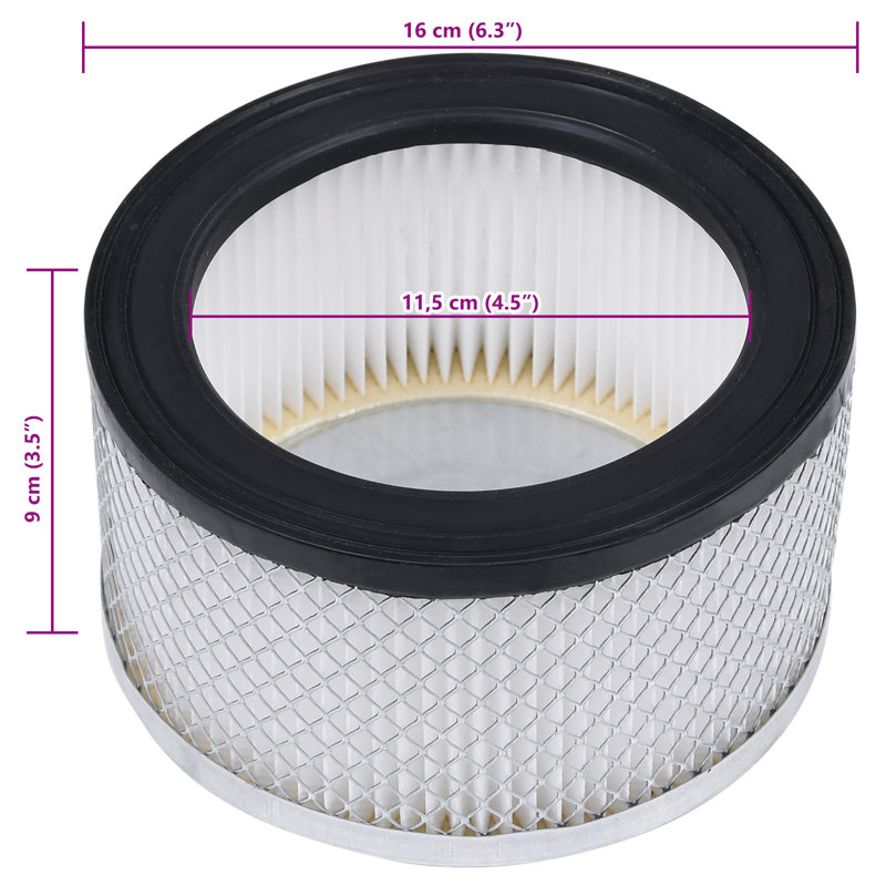 vidaXL HEPA Filters for Ash Vacuum Cleaner Washable