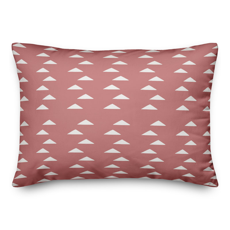 Housse de coussin rectangulaire d'extérieur et insert Triangle Patterns 19, Rose