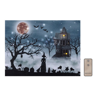 Battery-Operated Lighted Wall Art - Halloween Night