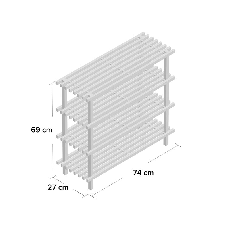 12 Pair Solid Wood Shoe Rack