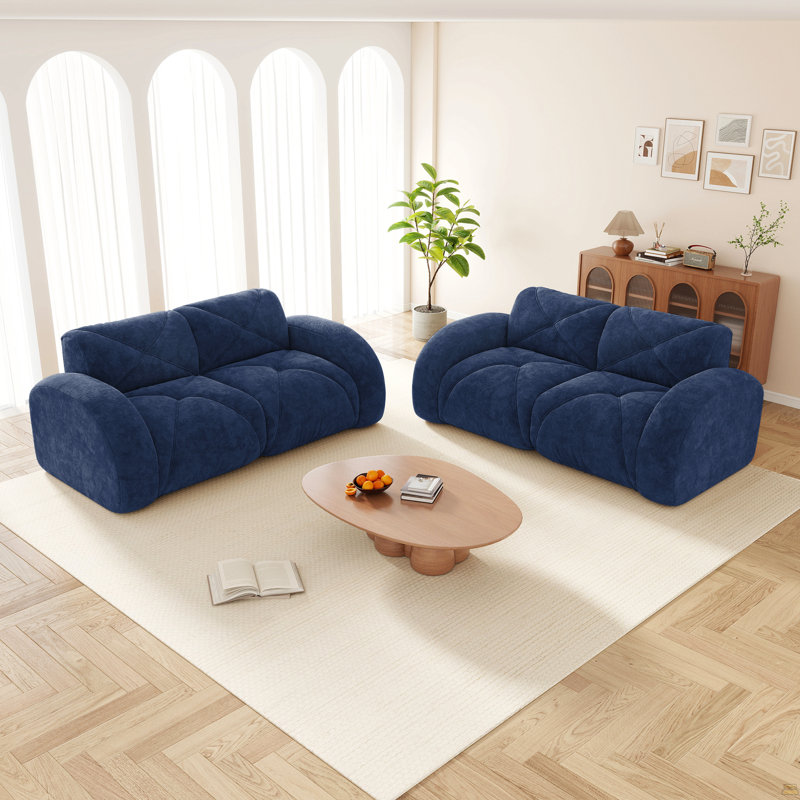 Ensemble de canapé 2 pièces Canapé confortable, ensemble de canapé 2 + 2 places, canapé à assise profonde, tissu de velours doux