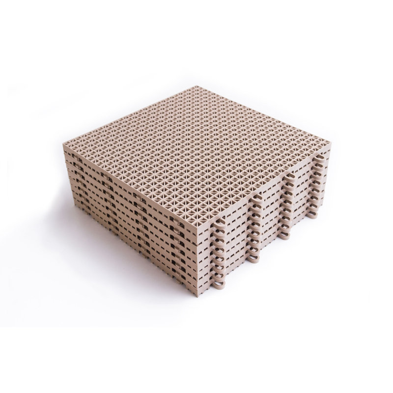 Big Floors Duragrid Outdoor Modular Interlocking Multi-Use Plastic Deck Tile, Beige