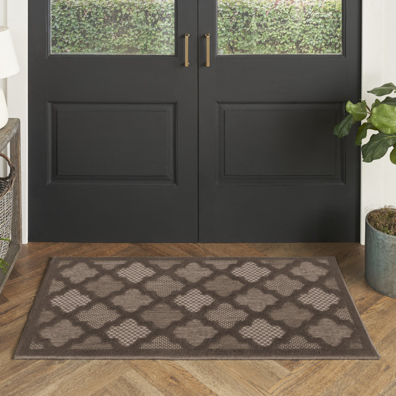 Tapis intérieur / extérieur Moung Trellis, Rectangulaire 2 pi x 4 pi