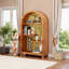 Tablette supérieure industrielle arquée à 4 niveaux Booscase pour le rangement et la décoration de la maison-2100002757