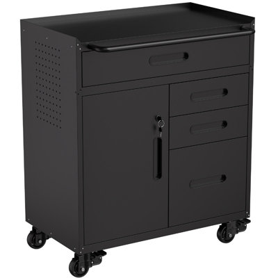 34.3" Heavy Duty Steel Rolling Tool Chest, Mobile Garage Organizer with 6 Drawers, All-Drawer Design for Small Parts & Tools