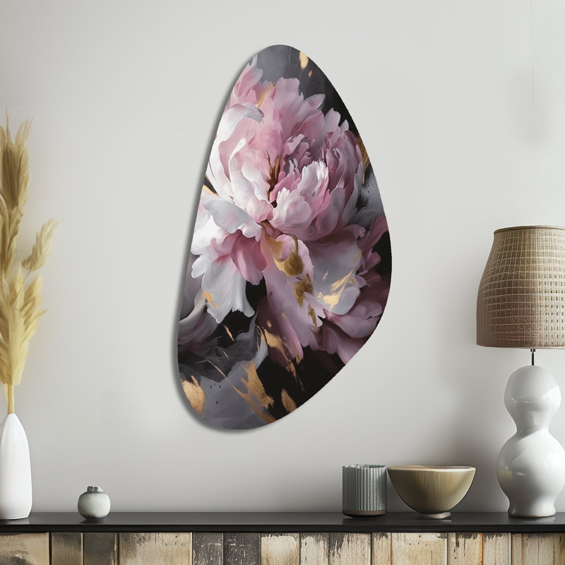Highworth - Art pivoines asymétriques en métal en forme d'automne, H 39 po x l 21 po