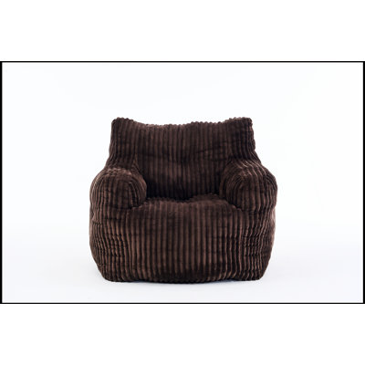 Soft Fluffy Corduroy Bean Bag Chair with Memory Sponge Filling for Ultimate Comfort and Relaxation, Brown