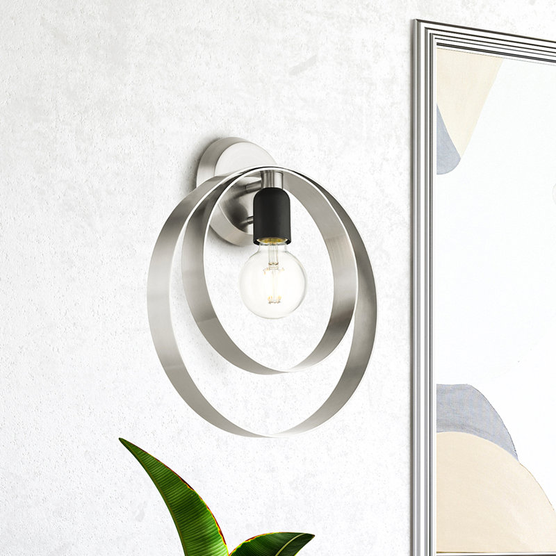 Maubray Steel Armed Sconce, Brushed Nickel