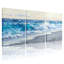 Ensemble de 3 toiles murales représentant une scène de plage et de vagues océaniques-1849384572