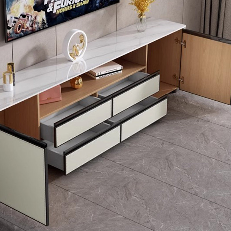 American style faux leather TV stand, 70.87"