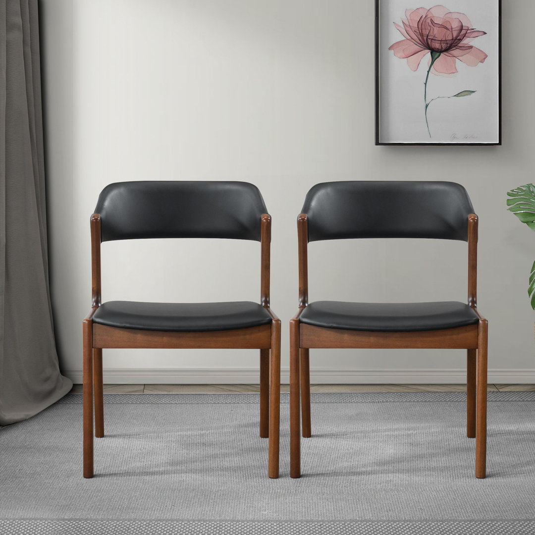 Kittye 17.3'' H Faux Leather Upholstered Side Chair (Set of 2) George Oliver