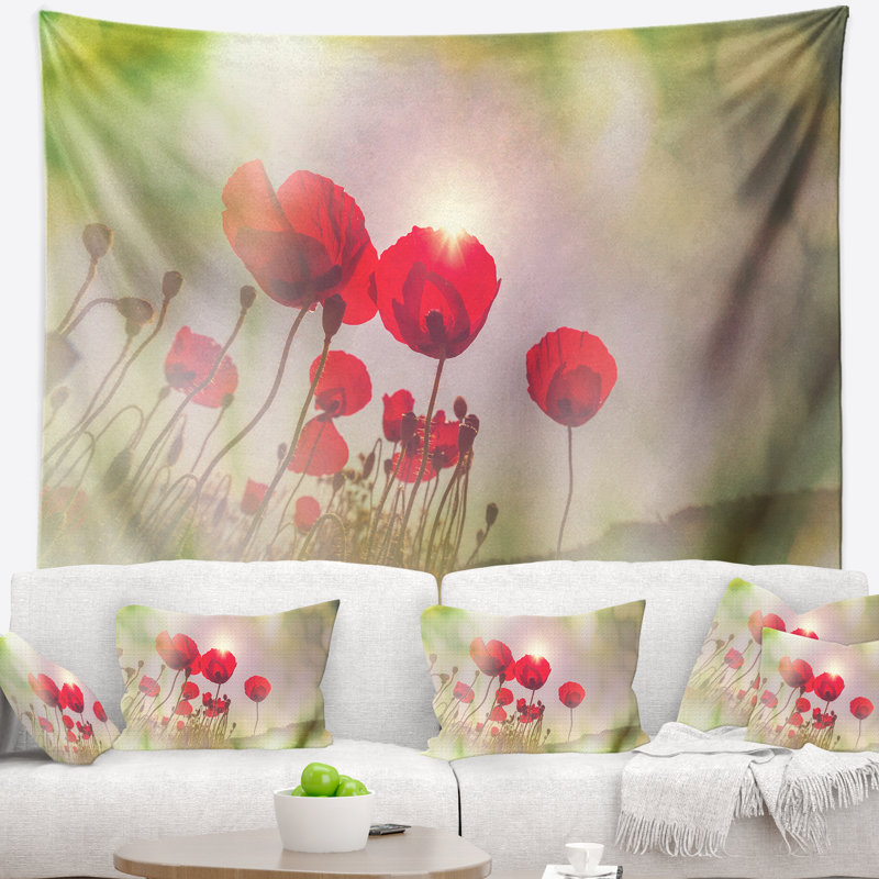 Tapisserie florale, H 78 po x l 92 po