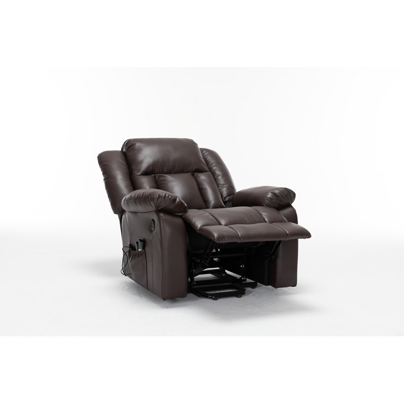 Electric Power Massage Recliner Chair,Pu Leather Recliner, Brown