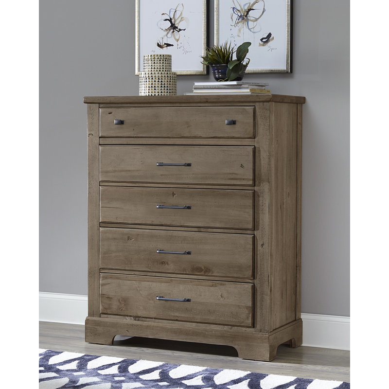 Commode 5 tiroirs Maximilian, Gris pierre