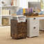 Armoire de rangement pour bureau à 3 tiroirs, tiroir de bureau sur roulettes avec plateau amovible, support d'imprimante sous le bureau avec rangement-1368589037