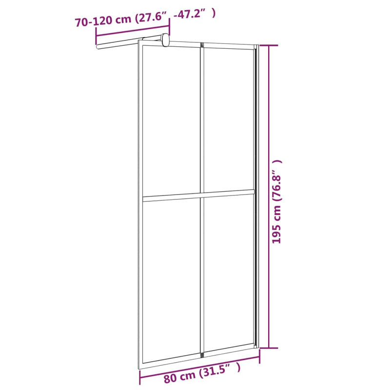 Chowchilla 31.5'' W 76.8'' H Semi-Frameless Rectangle Shower Enclosure, Black, 31.5" x 76.8"