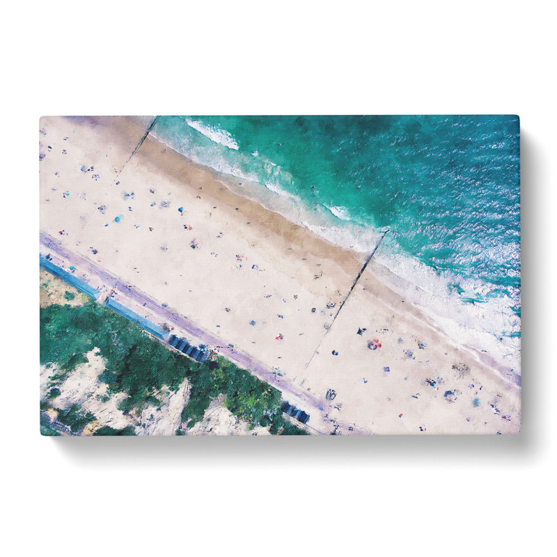 Bournemouth Beach Painting - Wrapped Canvas, 35cm H x 50cm W x 3cm D