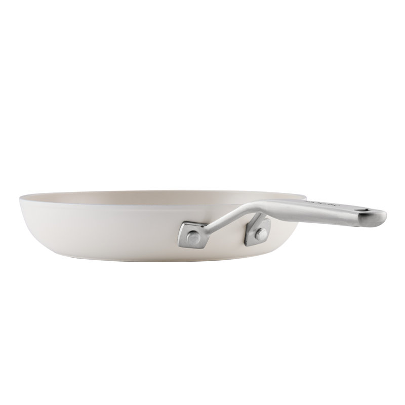 Kitchenaid Hard-Anodized Ceramic Induction Skillet Set, 2-Piece, Porcelain White, White