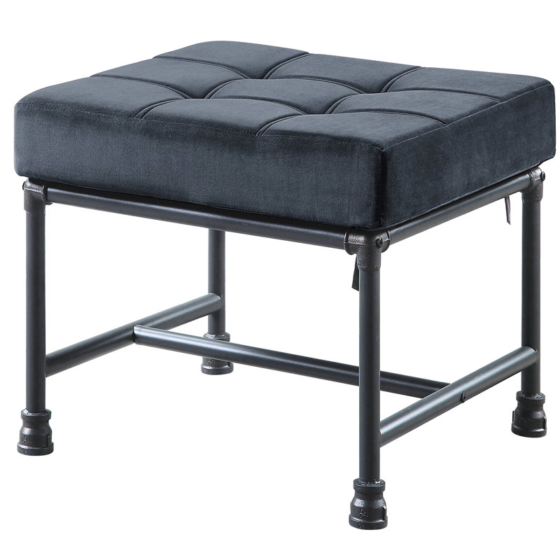 Velours gris, tuyau d'eau industriel, siège confortable, décoration de style tuyau industriel rectangulaire, siège