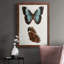 "Erwann Antique Blue Butterflies IV", reproduction d'art sur toile-88378676-88378678
