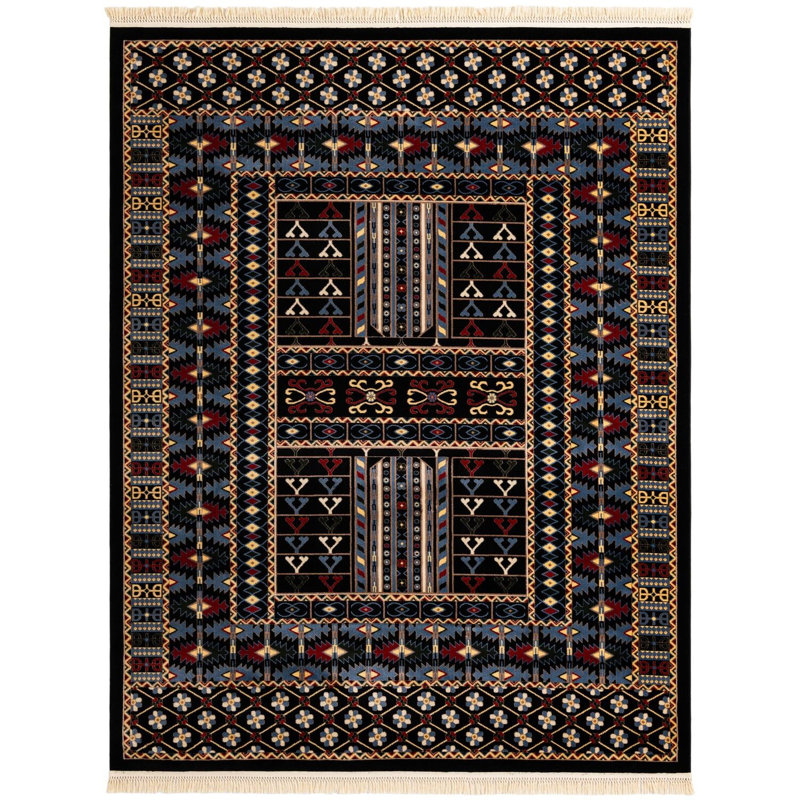 Tapis noir Aucun, Rectangle 7 pi 10 po x 10 pi