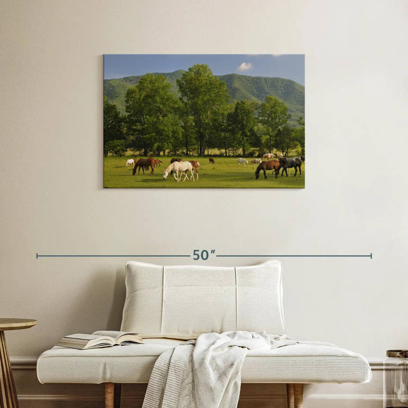 Brampt Cades Cove Horses, 24" H x 36" W