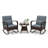 3PCS Outdoor Rocking Set Rattan Rocker Chairs w/ Tempered Glass Coffee Table Wicker Rocker Set-1570623714