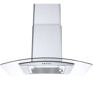 SNDOAS 30 inch Range Hood | Black Stainless Steel Kitchen Vent Hood |  Ducted/Ductless Convertible Chimney-Style Wall Mount Range Hood with  3-Speed