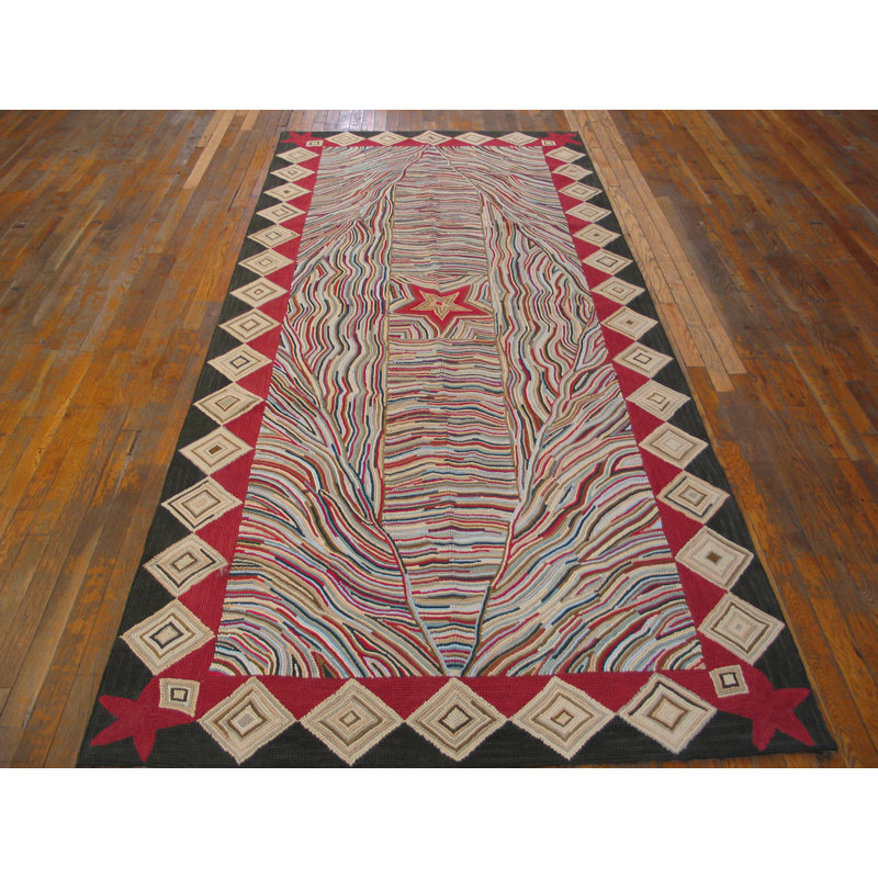 American Hooked Area Rug 6' x 9'