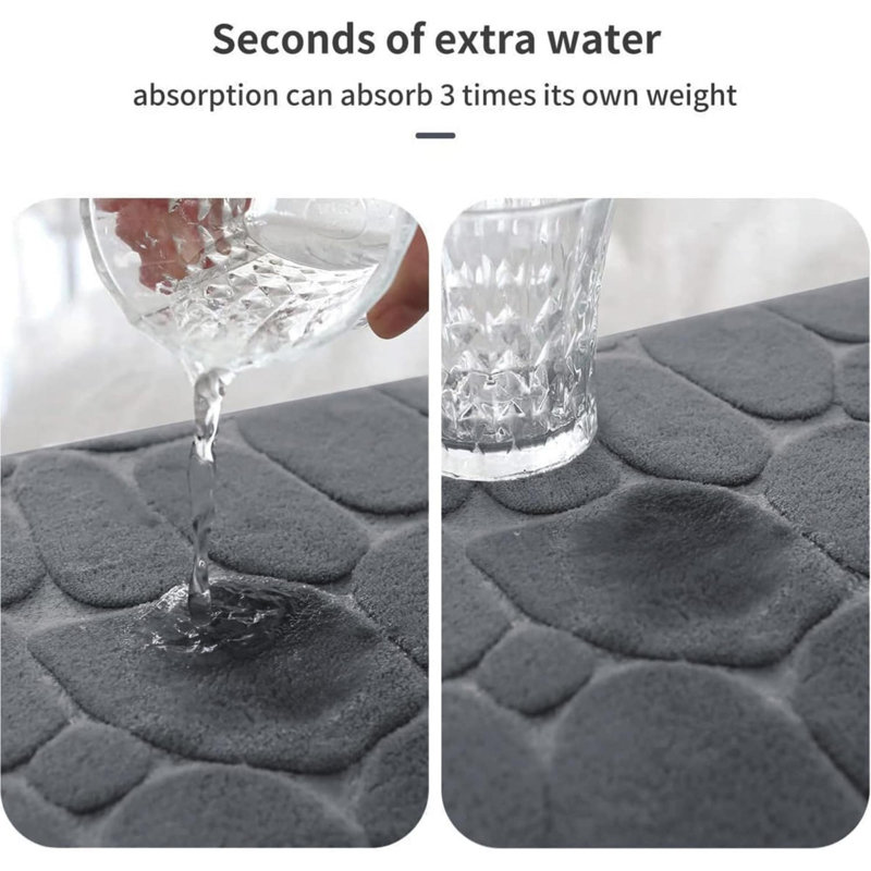 Tapis pour salle de bain Karun, Gris foncé