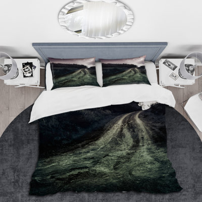 Grey/Black Microfiber Duvet Cover Set