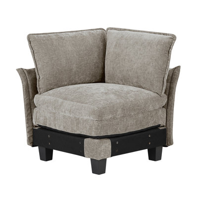 Chaise de coin de style moderne avec revêtement en chenille et tissu d'ameublement de salon contemporain 1 pièce Contreplaqué durable moelleux et confortable