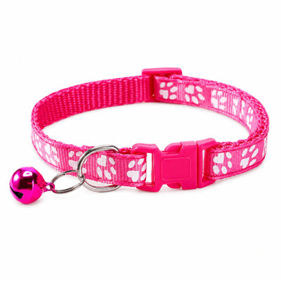 Collier pour chat Breakaway avec support AirTag et cloche - collier pour animal de compagnie réglable en PP de 0,4 po de largeur avec empreinte de patte, boucle de sécurité et anneau en D, pour chats et petits chiens (7,5 à 12,6 po, 10 couleurs)