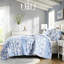 Housse de couette simple en microfibre à motif floral et rayé, fermeture à boutons, lavable, literie avec attaches intérieures et rayures, tissu, lavable à la machine-124869747