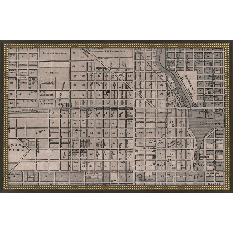 Chicago Vintage Grid Map E Wall Art & Signage by Thom Filicia