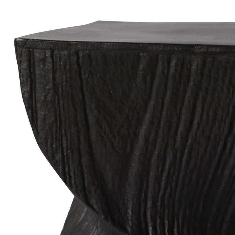 Ivy Bronx Doraly Square Side Table In Fiberstone Assembled Modern End Table, Black