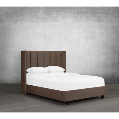 Lit plateforme en tissu d’ameublement touffeté