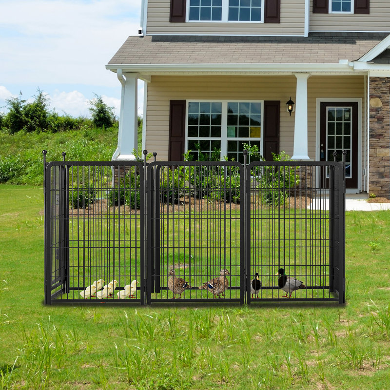 Parc pour chien avec 8 panneaux et enclos pour chiots pour chien, H 40,07 po x l 52,47 po x P 52,29 po, Noir