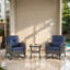 Chaises berçantes et table d'extérieur en osier brun Aluel-935516450