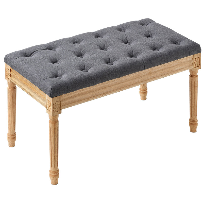 Ninnekah Fabric Upholstered Bench, Dark Gray