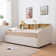 Guinette Upholstered Twin Daybed with Trundle and Headboard Shelf