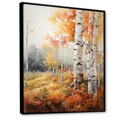 «Nynette Birch Woods Autumn Tapisserie», reproduction sur toile
