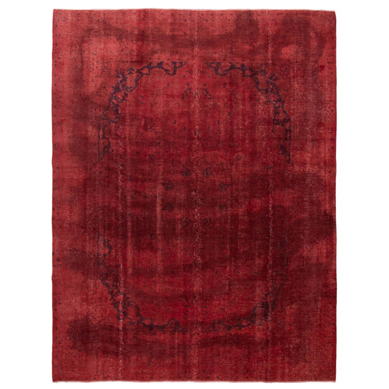 Tapis unique en laine de couleur rouge 9 pi 6 po x 12 pi 6 po Wanisha