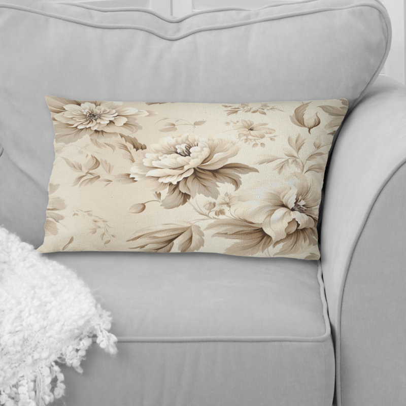 Minimaliste chic motif victorien I - coussin à imprimé floral