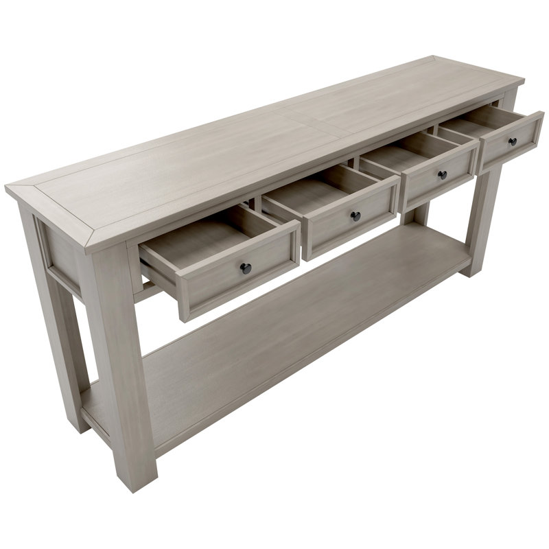 Hagberg Console Table Sofa Table with Storage Drawers and Bottom Shelf for Entryway Hallway,Entryway Table, Gray Wash