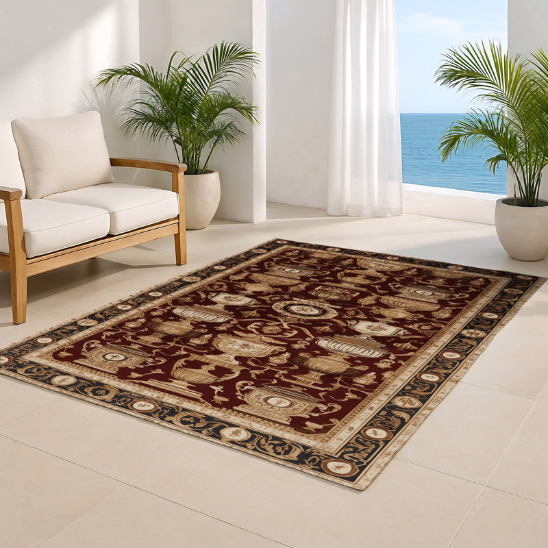 Tapis d'intérieur et d'extérieur brun français, Rectangulaire 2 pi x 3 pi